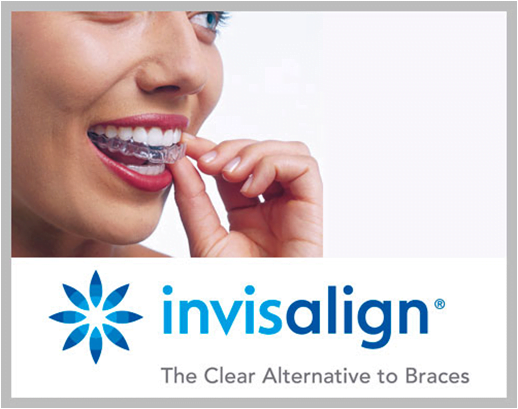invisalign braces being put in